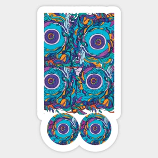 Psychedelic illustration of magic and protective evil eye Sticker